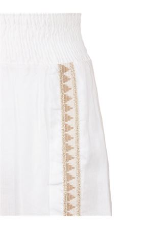 A wide-leg skirt in white ramie PHO FIRENZE | 4323049BCHAMPAGNE